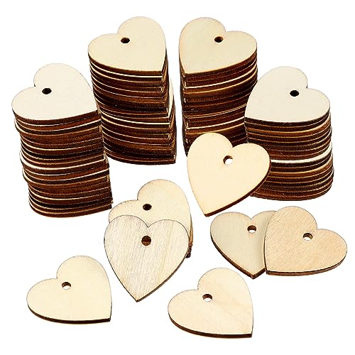 FIXOSHEE 100Stücke Leere Holzherzen Für DIY Bastelprojekte Natürliche Holzscheiben Herzform Für Hochzeitsdekoration Geschenkanhänger Und Verzierungen von FIXOSHEE
