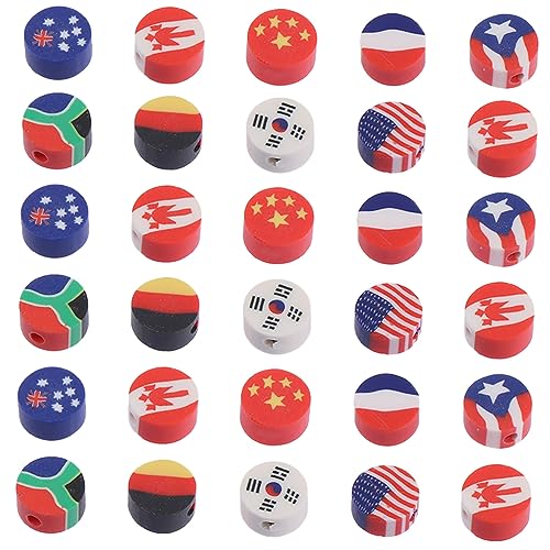 FIXOSHEE 100Stücke Nationalflaggen Tonperlen für DIY Schmuckherstellung Weiche Polymerperlen für Armbänder Ohrringe und Bastelprojekte FIXOSHEE 100Stücke Nationalflaggen Tonperlen für DIY Schmuckherstellung Weiche Polymerperlen für Armbänder Ohrringe und Bastelprojekte von FIXOSHEE
