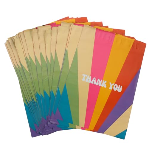 FIXOSHEE 100Stücke Regenbogenfarbene Versandtaschen Selbstdichtend Versandbeutel für Geschenkverpackungen und Versand Starke Haftung Dekoratives von FIXOSHEE