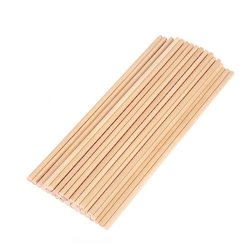 FIXOSHEE 100Stücke Runde Holzstäbe Bastelstäbchen für DIY Modellbau und Holzarbeiten Robuste Wiederverwendbare Dowel Sticks für Projekte von FIXOSHEE
