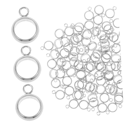 FIXOSHEE 100Stücke Spacer Perlen für DIY Schmuckherstellung Kautionperlen mit Schlaufe für Armbänder Schlüsselanhänger und Projekte von FIXOSHEE