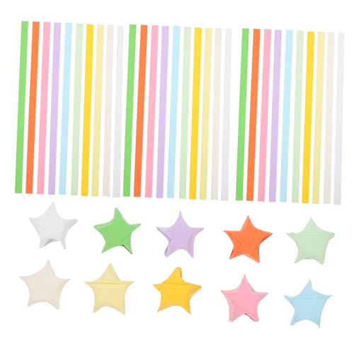 FIXOSHEE 1030 Blatt Origami Papierstreifen Farben Bastelpapier Sterne Faltpapier für DIY Sternenketten Leuchtend Festliche Dekoration für Partys und Handarbeit von FIXOSHEE