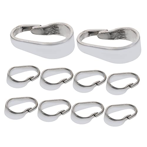 FIXOSHEE 10Stücke Anhängerverbindungen für Schmuck DIY und Armbänder Glatte Silberne Kettenverschlüsse für Jade Anhänger Einfache Handhabung von FIXOSHEE