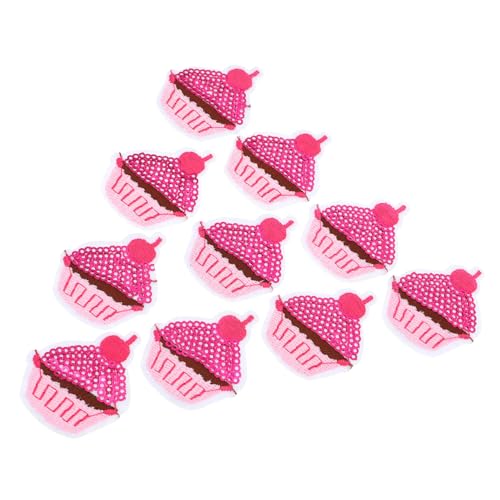FIXOSHEE 10Stücke DIY Eiscreme Kuchen Patches Aufnäher zum Bügeln für Dekoration von Kleidern Tischdecken und Mehr Hochwertige Stoffaufkleber mit Glitzer von FIXOSHEE