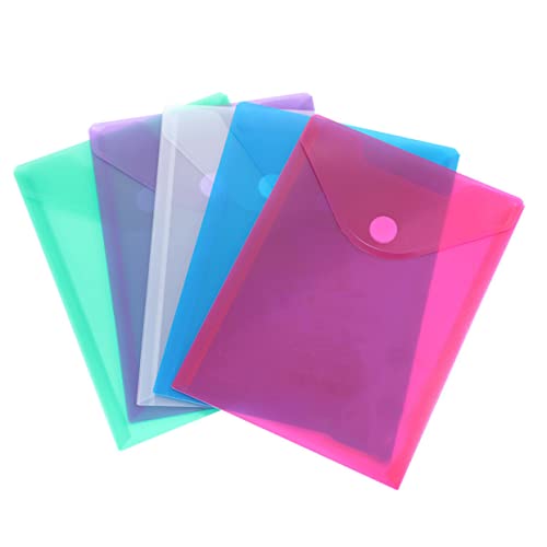 FIXOSHEE 10Stücke Farbige Transparente Dokumententaschen mit Schnalle Multifunktionale Aufbewahrungslösung für Büro Schule und Zuhause und Reißfest von FIXOSHEE