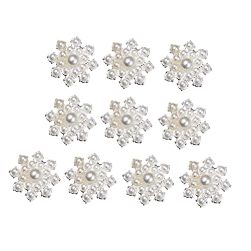 FIXOSHEE 10Stücke Teiliges Perlenblumen Dekorative Patches DIY Handwerkszubehör für Kleidung Schuhe und Schals Hochwertige Silber von FIXOSHEE