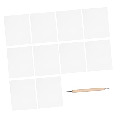 FIXOSHEE 10Stücke Wasserlösliches Transferpapier mit Präge Stift für Kreuzstich und Handarbeiten zum Übertragen von Mustern Papier und Mehr Prägekohlepapier von FIXOSHEE