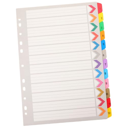 FIXOSHEE 12 Blatt Ringbuch Trennblätter Bunte Indexkarten für Notizen Ordner und Präsentationen für Bücher Tagebücher und Lose Blattsammlungen von FIXOSHEE