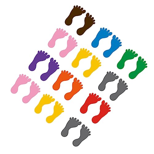 FIXOSHEE 12 Paare Bunte PVC Fußabdruck Aufkleber Fußabdruck Sticker Bodenaufkleber für Kindergarten Wohnraum Flur Dekoration Mix Farben von FIXOSHEE