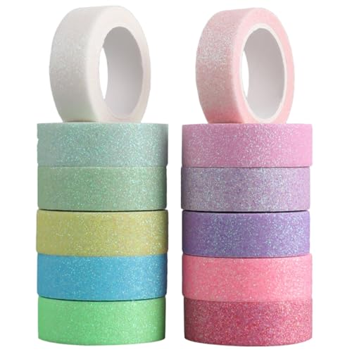 FIXOSHEE 12 Rollen Delikates Washi Tape Buntes Klebeband für DIY Scrapbooking Geschenkpapier Dekoration Klebeband für Basteln und Verpackung FIXOSHEE 12 Rollen Delikates Washi Tape Buntes Klebeband für DIY Scrapbooking Geschenkpapier Dekoration Klebeband für Basteln und Verpackung von FIXOSHEE
