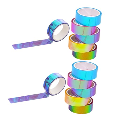 FIXOSHEE 12 Rollen Teiliges Wasserdichtes Washi Tape Dekoratives Farbverlauf Klebeband für Scrapbooking Journaling Geschenkverpackung Leicht Tragbar Kreative Bunte Klebestreifen von FIXOSHEE