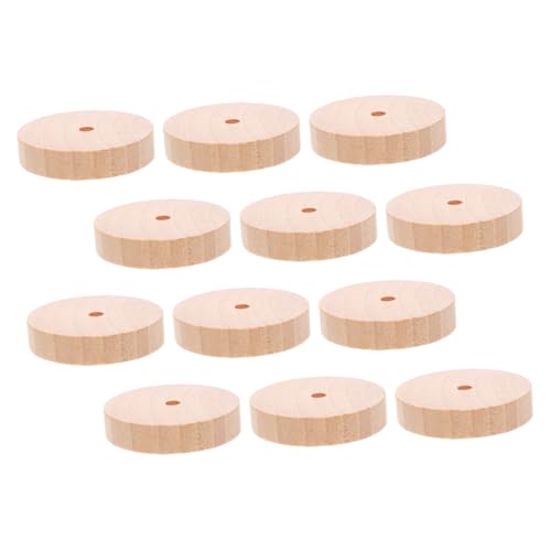 FIXOSHEE 12 Stück Holzräder Zum Selbermachen: Spielzeugmodelle, Mini-holzreifen Für Spielzeugautos, Unbehandelte Holzkonstruktionsräder Für Bastel-lkw-boot-helikopter-projekte, Ersatzteile von FIXOSHEE