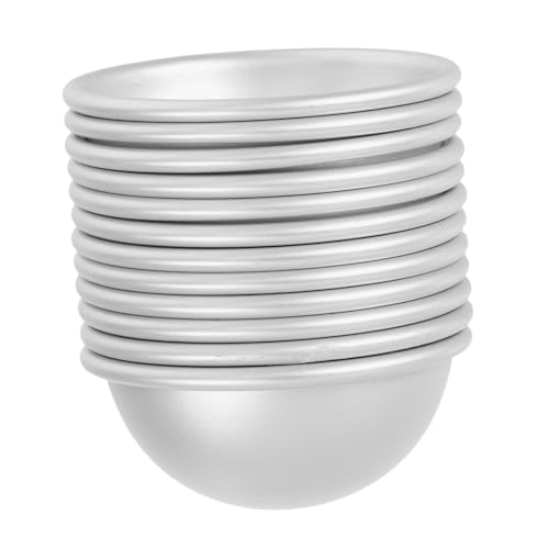 FIXOSHEE 12 Stück Teiliges DIY Aluminiumlegierung Halbkugel Badekugelform Halbkugelige Badebombenformen für Selbstgemachte Duschseifen Praktische Gussform für Familie von FIXOSHEE