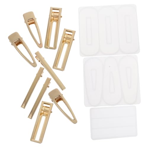 FIXOSHEE 12 Stück Teiliges DIY Haarklammer Silikonform Set für Epoxidharz Schmuckherstellung Flexibel Reißfest Wiederverwendbar für Individuelle Haarspangen und Accessoires von FIXOSHEE