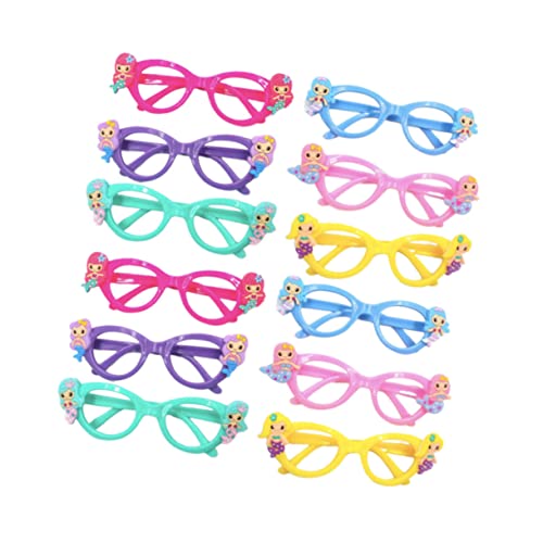 FIXOSHEE 12 Stück Teiliges Gläser Lustige Foto requisiten Meerjungfrau inspiriert Bunte Accessoires für Mädchen Leicht Robust und Komfortabel Partyzubehör für Unvergessliche Momente von FIXOSHEE