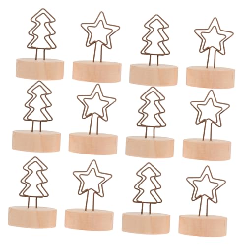 FIXOSHEE 12 Stück Teiliges Memo Clips Weihnachten mit Holzsockel Metall Notizhalter in Stern und Weihnachtsbaumform Multifunktionale Karten und Fotohalter für Tischdekoration und Geschenke FIXOSHEE 12 Stück Teiliges Memo Clips Weihnachten mit Holzsockel Metall Notizhalter in Stern und Weihnachtsbaumform Multifunktionale Karten und Fotohalter für Tischdekoration und Geschenke von FIXOSHEE