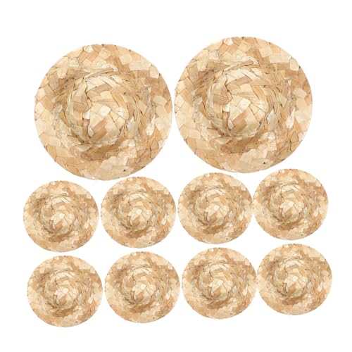 FIXOSHEE 12 Stück Teiliges Miniatur strohhüte Handgefertigte Gewebte Kleine Puppenhüte Dekorative DIY Bastelaccessoires und Foto Requisiten für Puppenhaus und Heimdekoration von FIXOSHEE