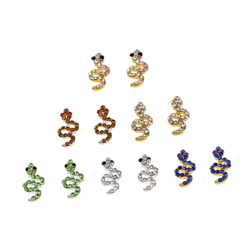 FIXOSHEE 12 Stück Teiliges Nagel schmuckset Schlangenform Nagelsteine Strassstein Nailart Zubehör für Natürliche und Künstliche Nägel DIY Nageldekorationen Glänzende Rhinestones von FIXOSHEE