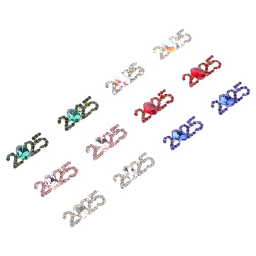 FIXOSHEE 12 Stück Teiliges Nail Art Charms mit Funkelnden Strasssteinen Nummerierte Fingernagel Deko Leichte Metallverzierung für DIY Nagelschmuck Glamouröse Nagelkunst Accessoires für von FIXOSHEE