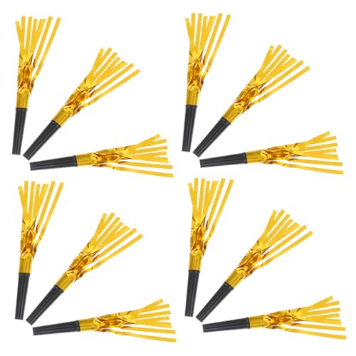 FIXOSHEE 12 Stück Teiliges Partytröten mit Schwarzem Rohr und Goldfarbenen Quasten Leichte Pfeifen als Neujahrs Fotorequisiten Wiederverwendbare Anfeuerungs krachmacher für Festliche FIXOSHEE 12 Stück Teiliges Partytröten mit Schwarzem Rohr und Goldfarbenen Quasten Leichte Pfeifen als Neujahrs Fotorequisiten Wiederverwendbare Anfeuerungs krachmacher für Festliche von FIXOSHEE
