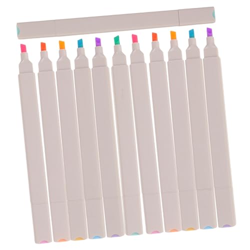 FIXOSHEE 12 Stück Teiliges Pastell Textmarker mit Doppelspitze Kompakte Scrapbook Marker Lebendige Farben Feine und Spitzen für Schule Haushalt Notizen und Kreative Markierungen von FIXOSHEE