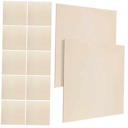 FIXOSHEE 12 Stück Teiliges Quadratische Unlackierte Holzplatten Robuste Mehrschichtige Sperrholz Bretter für Gravieren Brennen Schnitzen und Bastelarbeiten mit Natürlichem Rustikal Look von FIXOSHEE