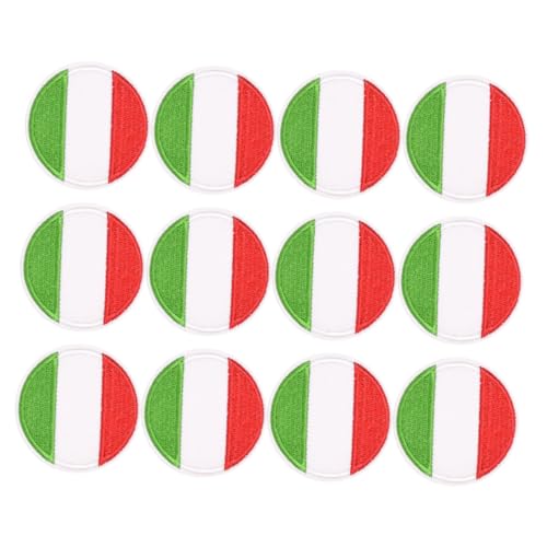 FIXOSHEE 12 Stück Teiliges Runde Nationalflaggen stickerei Patches DIY Aufnäher zum Aufbügeln und Aufnähen Farbenfrohe Stoffflicken für Kleidung Jacken Hosen Taschen Vielseitiges von FIXOSHEE
