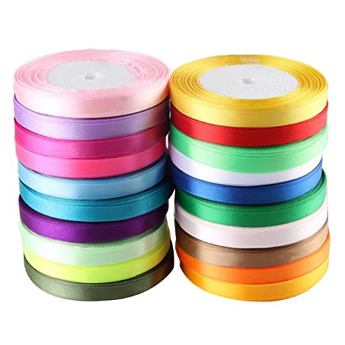 FIXOSHEE 12 Stück Teiliges Satin Geschenkband Polyester Schleifenband für Geschenkverpackung Hochzeit Party Dekoration DIY Basteln Bunte Farbmischung Weihnachten Zufällige Zufällige Farbe von FIXOSHEE