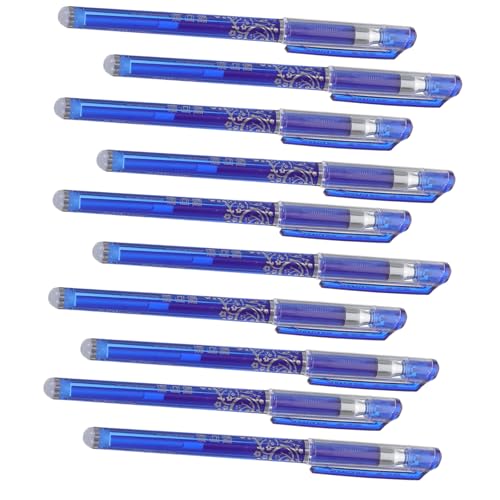 FIXOSHEE 12 Stück Teiliges Set Radierbare Blaue Kugelschreiber Glattes Schreiben Wiederbeschreibbare Tintenroller für Schule Büro und Zuhause Dokumentenschonend Verschwindet durch Reibung von FIXOSHEE