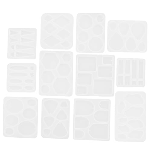 FIXOSHEE 12 Stück Teiliges Silikon Gießformen für Epoxidharz Ohrring Anhänger DIY Formen Polygon Oval Sechseck mit Flexibel Langlebig Wiederverwendbar für Schmuckherstellung von FIXOSHEE