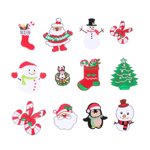 FIXOSHEE 12 Stück Teiliges Weihnachts Bügelbild Bestickte DIY Patches für Kleidung Klare Muster Tragbar zum Aufbügeln oder Annähen für Reparatur und Festliche Dekoration FIXOSHEE 12 Stück Teiliges Weihnachts Bügelbild Bestickte DIY Patches für Kleidung Klare Muster Tragbar zum Aufbügeln oder Annähen für Reparatur und Festliche Dekoration von FIXOSHEE