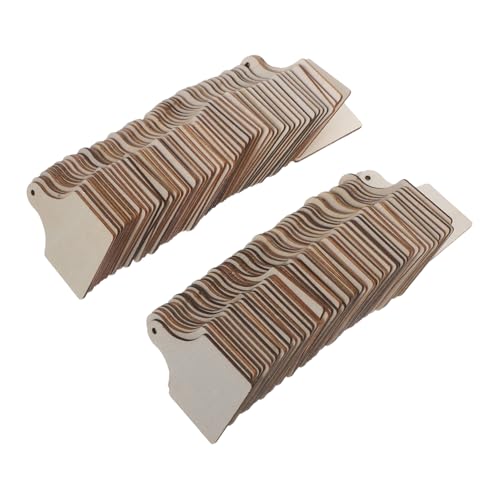 FIXOSHEE 120 Sets Weihnachts Holzetikettenanhänger Holztafeln Zum Basteln DIY Schneidebrett Bastelanhänger Für Wurstbrett DIY Leerholzschilder Rustikale Holztafeln Zur Dekoration von FIXOSHEE
