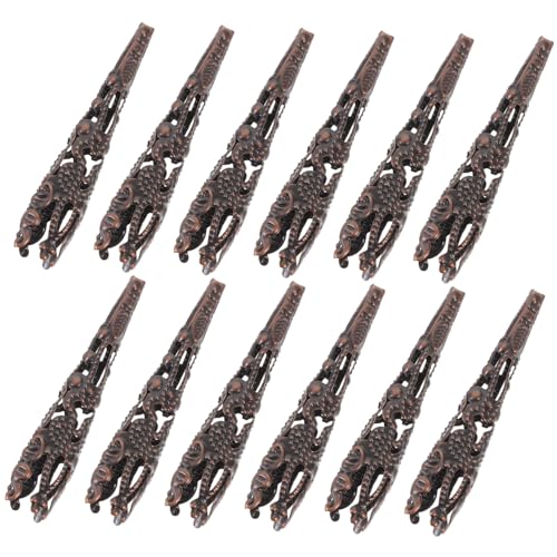 FIXOSHEE 120 Stück Kegelperlenkappen für Schmuckherstellung Antikrot Leicht Langlebig für Armbänder und Ohrringe DIY Bastelzubehör von FIXOSHEE
