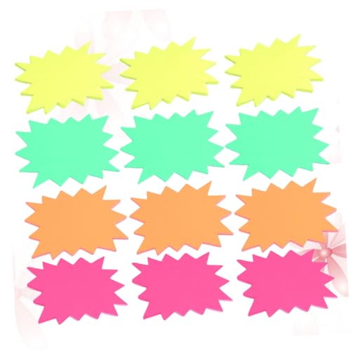 FIXOSHEE 120 Stück Teiliges Fluoreszierendes Preisschild Papier Explosionsförmige Preisetiketten in Leuchtgelb Orange Rosa und Grün Praktische Preisauszeichnung für Supermarkt Einzelhandel FIXOSHEE 120 Stück Teiliges Fluoreszierendes Preisschild Papier Explosionsförmige Preisetiketten in Leuchtgelb Orange Rosa und Grün Praktische Preisauszeichnung für Supermarkt Einzelhandel von FIXOSHEE
