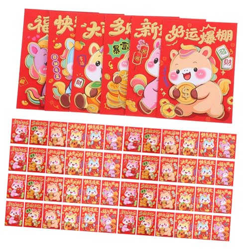 FIXOSHEE 120 Stück Teiliges Rote Geldumschläge mit Cartoon Pferde Design Stabile Papierqualität Glücksgeldumschläge für Chinesische Neujahrsfest für Frühlingsfest und Persönliche Sowie FIXOSHEE 120 Stück Teiliges Rote Geldumschläge mit Cartoon Pferde Design Stabile Papierqualität Glücksgeldumschläge für Chinesische Neujahrsfest für Frühlingsfest und Persönliche Sowie von FIXOSHEE