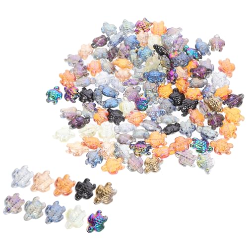 FIXOSHEE 120 Stück Teiliges Schildkröten Glasperlen Bunte DIY Perlen mit Armband Zubehör für Schmuckherstellung Lose Perlen zum Auffädeln Vielseitige Bastelanhänger von FIXOSHEE
