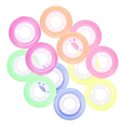FIXOSHEE 12Rollen DIY Klebebänder Farbenfrohes Transparentes Bastelband für Kreative Projekte und Scrapbooking für Schule Büro und von FIXOSHEE