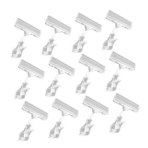 FIXOSHEE 12Stücke Drehbare Preisschildhalter Clips für Einzelhandel Praktische Merchandise Tag Clips mit Doppeltem Enddesign für Werbung und Ausstellungen von FIXOSHEE