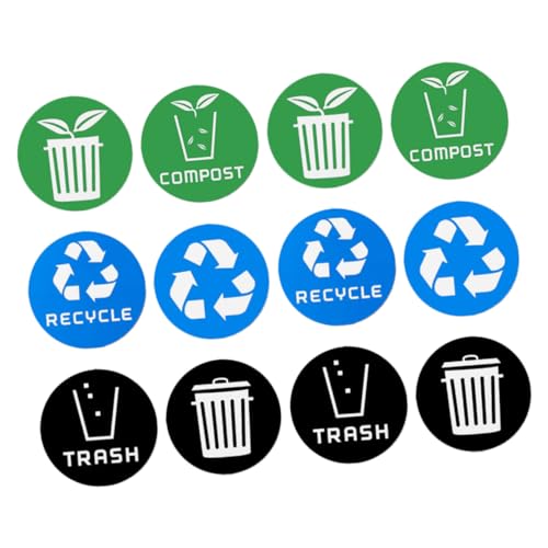 FIXOSHEE 12Stücke Selbstkleber Mülltrennung Aufkleber für Recycling Praktische für Abfallbehälter und Langlebig für Fliesen und Andere Glatte FIXOSHEE 12Stücke Selbstkleber Mülltrennung Aufkleber für Recycling Praktische für Abfallbehälter und Langlebig für Fliesen und Andere Glatte von FIXOSHEE