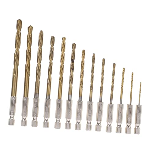 FIXOSHEE 13 Stück Teiliges Bohrer Set Hochgeschwindigkeitsstahl Twist Bohrer für Metall Einsetzbar für DIY und Bauprojekte von FIXOSHEE