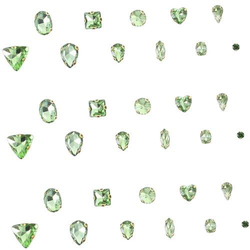 FIXOSHEE 130 Stück Teiliges Glas Krallen Strasssteine zum Aufnähen Glitzernde Dekorative DIY Bastelsteine für Kleidung Taschen Schuhe Langlebig und Vielseitig für Handarbeiten von FIXOSHEE