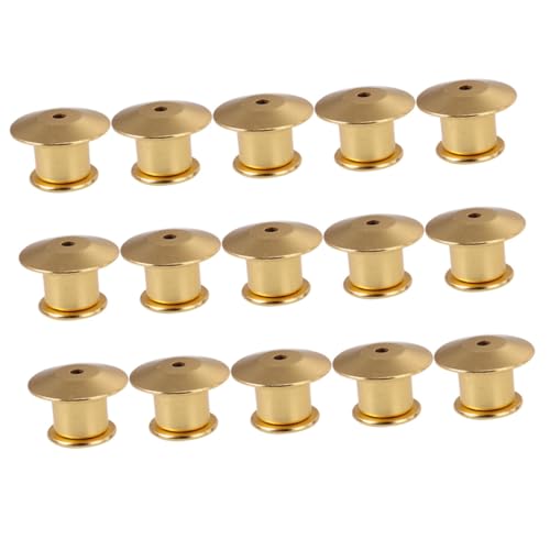 FIXOSHEE 15 Stück Teiliges Goldfarbener Pin Verschlüsse ohne Werkzeug Verschleißfeste und Austauschbare Pin Rücken für Broschen Anstecker Schmuckherstellung und DIY Bastelprojekte von FIXOSHEE