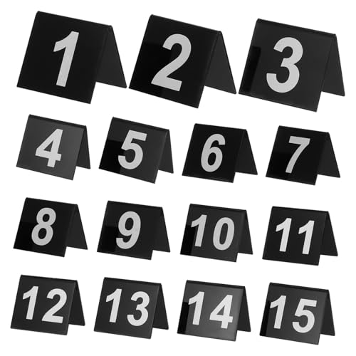 FIXOSHEE 15 Stück Teiliges V Förmiges Tischnummern aus Doppelseitige Stabile Markierungen für Detektivpartys Hochzeiten und Veranstaltungen Klare Sichtbarkeit Einfach zu Verwenden von FIXOSHEE