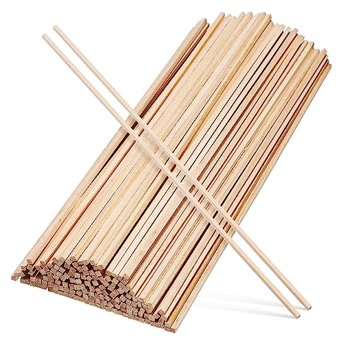 FIXOSHEE 150Stücke Unvollendete Holzstäbchen Quadratische Holzleisten für DIY Handwerk Bastelprojekte und Modellbau Leicht zu Bearbeiten für Anwendungen von FIXOSHEE