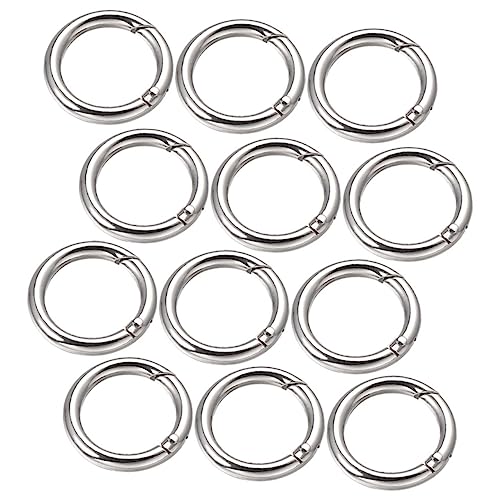 FIXOSHEE 15Stücke Zinklegierung Schlüsselbundringe Federschlüsselring Schnallen Runde Sprungringe für DIY Schmuck Taschen Hüte und Kunsthandwerk Hypoallergen und Langlebig von FIXOSHEE