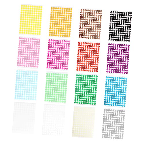 FIXOSHEE 16 Blatt Bunte Selbstklebende Markierungspunkte Aufkleber Farben Runde Etiketten für Kalender Basteln Halloween Geschenkaufkleber Vielseitige Papieretiketten von FIXOSHEE