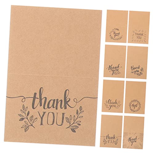 FIXOSHEE 16 Sätze Teiliges Dankeskartenset aus Robustem Kraftpapier Kleine Blanko Karten mit Viel Schreibfläche Leichte Tragbare Klappkarten für Kunden für Kleine Unternehmen Salons von FIXOSHEE