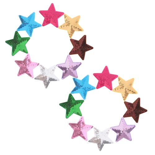FIXOSHEE 16 Stück Teiliges Bestickte Sequin Stern Aufnäher Fünfzackige Pailletten Bügelbilder Einfach zu Befestigen zum Aufbügeln oder Nähen Bunte DIY Applikationen für Kleidung Hüte Jeans FIXOSHEE 16 Stück Teiliges Bestickte Sequin Stern Aufnäher Fünfzackige Pailletten Bügelbilder Einfach zu Befestigen zum Aufbügeln oder Nähen Bunte DIY Applikationen für Kleidung Hüte Jeans von FIXOSHEE