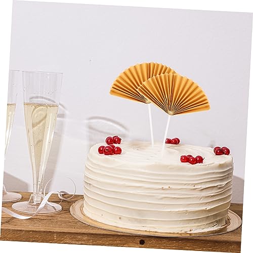 FIXOSHEE 16 Stück Teiliges Cupcake Topper Papierfächer Dekorative Tortendeko für Geburtstag und Hochzeit Kreative Faltbare Cake Picks Festliche Kuchenstecker in Gold für Partyfeiern FIXOSHEE 16 Stück Teiliges Cupcake Topper Papierfächer Dekorative Tortendeko für Geburtstag und Hochzeit Kreative Faltbare Cake Picks Festliche Kuchenstecker in Gold für Partyfeiern von FIXOSHEE