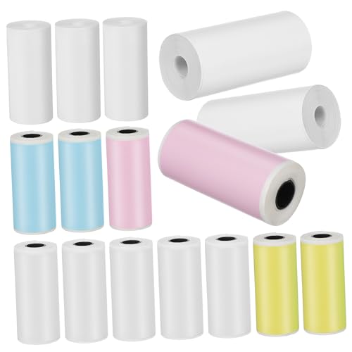 FIXOSHEE 16Rollen Mini Druckerpapier Thermodruckpapier für Mini Drucker Weiße Aufkleber Langlebig und Einfach zu Verwenden von FIXOSHEE
